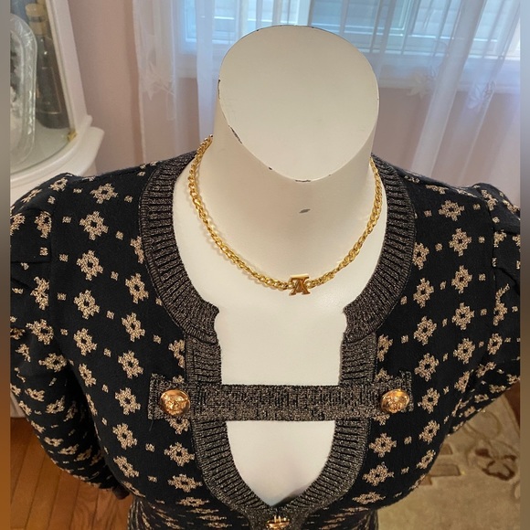 LARA Black and Gold Sheath Mini Dress with Puff Sleeves - Picture 9 of 16